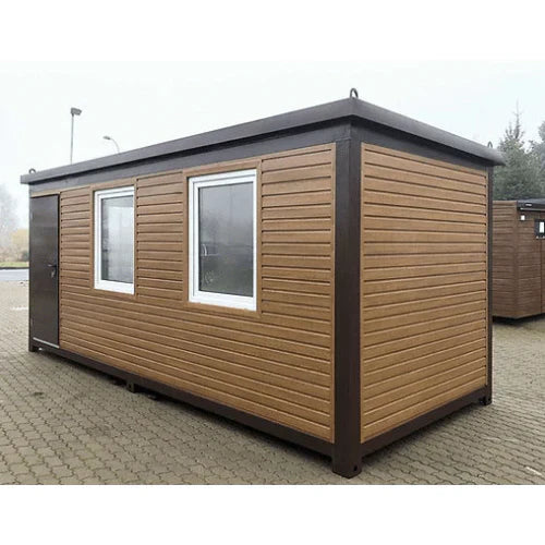 Bürocontainer 6x2,40 m – Holzfarbe