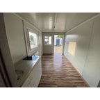 Bürocontainer 6x2,40 m mit WC, Dusche und Küche