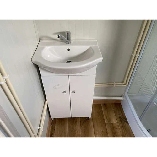 Bürocontainer 6x2,40 m mit WC, Dusche und Küche